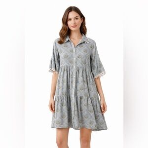 Marigold by Victoria Dunn Cotton Floral Button-Up Dress